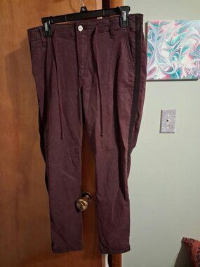 Paige Womens Christy Pants Mauve Purple Drawstring Waist Casual Pants Size 29